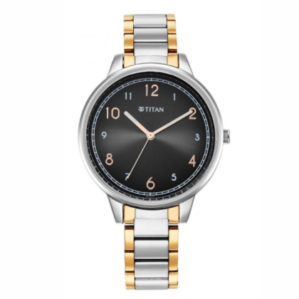 Titan Trendsetters 2648KM02 Anthracite Dial Women Watch With Stainless Steel Strap